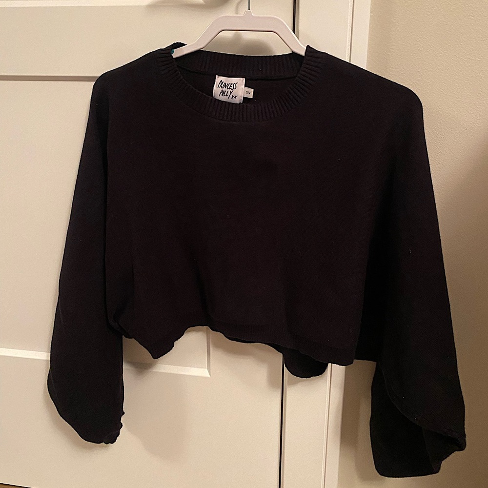 Princess Polly Black Cropped Sweater